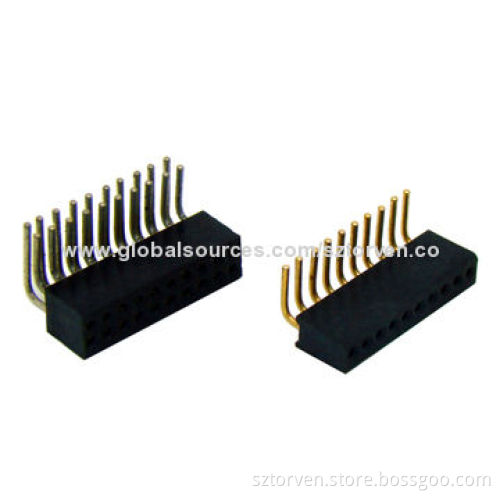 Socket Connectors, 1.27mm, Right Angle DIP Type, Single and Dual Rows